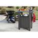 Keter Unity 40 Gal Patio Storage Grilling Bar Cart w/Stainless Steel Top Plastic/Metal in Brown | 35.4 H x 21.3 W x 27.6 D in | Wayfair KET-228833