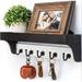 Orchids Aquae Wall Storage Organizer w/ Key Hooks Wood/Solid Wood in Black/Brown/White | 4 H x 14 W x 3.74 D in | Wayfair 02PYJ7312GX4HA6EDL