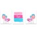 Outside In Art Studio Pink & Turquoise Ombre & Flower Bouquets - 3 pc Paper Prints Paper | 14 H x 11 W x 0.06 D in | Wayfair