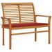 Winston Porter Outdoor Patio Bench Garden Bench w/ Cushion for Porch Teak Wood/Natural Hardwoods in Brown/Gray/White | Wayfair