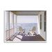 Rosecliff Heights Porch Chairs overlooking the Tide Realistic Painting Canvas Wall Art by Zhen-Huan Lu Canvas in Blue/White | 11 H x 30 W in | Wayfair