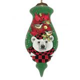 The Holiday Aisle® Polar Bear Finial Ornament Glass in Green/Red/White | 5 H x 2.25 W x 2.25 D in | Wayfair 2BBA64ADA2224F8A8FE998E18299F348
