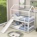 Harper Orchard Lacrescenta Twin Over Twin Standard Bunk Bed w/ Slide in White | 93.9 H x 90.4 W x 79.5 D in | Wayfair