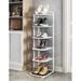 Rebrilliant Iron 6 Pair Shoe Rack Metal in White | 32.28 H x 9.05 W x 9.44 D in | Wayfair 9EB92BD11EDB446381FD19640A42ED29