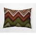 Dakota Fields Ikat Chevron Decorative Throw Pillow Rectangle Down/Feather/Polyester in Red | 14 H x 20 W in | Wayfair