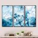 Wrought Studio™ Blue & White Liquid Art Waves XI - Modern Framed Canvas Wall Art Set Of 3 Canvas, Wood in Blue/White | 32 H x 48 W x 1 D in | Wayfair