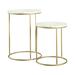 Mercer41 Damielle Sled Nesting Tables w/ Storage Marble Look in Gray/Yellow | 22 H x 16.25 W x 16.25 D in | Wayfair