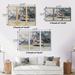 August Grove® Rustic House On Mountain Top During Storm - 3 Piece Floater Frame Painting on Canvas Metal in Gray/Yellow | Wayfair