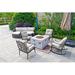 Winston Porter Danni-Shey 5 Piece Sectional Seating Group w/ Cushions Synthetic Wicker/All - Weather Wicker/Wicker/Rattan in Black/Gray | Outdoor Furniture | Wayfair