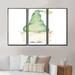 The Holiday Aisle® Cute Christmas Gnome in Green Hat - 3 Piece Floater Frame Print on Canvas Canvas, Wood in White | 20 H x 36 W x 1 D in | Wayfair