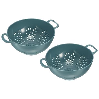 Mini Food Strainer Plastic Colander For Fruits Veggies Pasta 2PCS - Light Blue