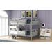 Contemporary Style Full over Full Bunk Bed with Ladder for Bedroom, Guest Room Furniture