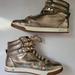 Michael Kors Shoes | 9.5 Michael Kors Gold Hightops Sneakers | Color: Gold/Tan | Size: 9.5