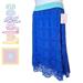 Lularoe Skirts | Lularoe Lola Midi Skirt Blue Floral Lace Size Small | Color: Blue | Size: S