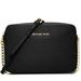 Michael Kors Bags | Leather Crossbody Michael Kors Jet Set Item Black | Color: Black/Gold | Size: Os