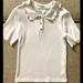 Zara Shirts & Tops | Girls Zara Kids Ribbed Top W/ Ruffled Collar & Sparkly Buttons, Cream, 10 | Color: Cream/Tan | Size: 10g