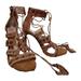 Jessica Simpson Shoes | Jessica Simpson Roona Gladiator Lace Up Zipper Back Heels 9m | Color: Brown/Tan | Size: 9