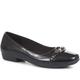 Pavers Ladies Slip-On Ballerina Pumps - Black Patent Size 3 (36)