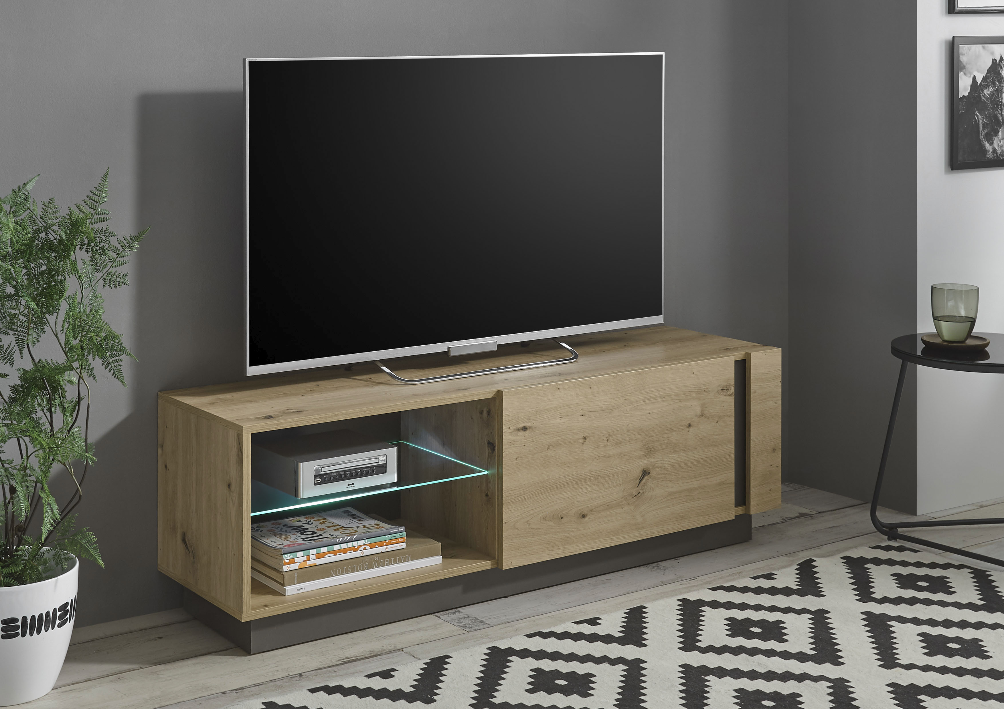 Lowboard INOSIGN "CLAiR Lowboard 31", braun (eiche artisan), B:138cm H:46cm T:40cm, Sideboards, Lowboard, Breite 138 cm