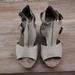 Nine West Shoes | Nine West Erino Gray Leather Platform Wedge Gladiator Sandals 9 M Preowned Euc | Color: Gray/Tan | Size: 9