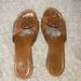 Tory Burch Shoes | Authentic Tory Burch Tan Slide Wedges Size 7.5 | Color: Tan | Size: 7.5