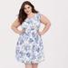 Torrid Dresses | Blue Floral Challis Skater Dress Size 2 | Color: Blue/White | Size: 2x