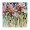 Lark Manor™ Poway Siberian Iris Purple Outdoor Wall Decor All-Weather Canvas, Wood | 24 H x 24 W x 1.5 D in | Wayfair