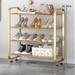 Everly Quinn 12 Pair Shoe Rack Metal in Yellow | 26.96 H x 25.39 W x 11.02 D in | Wayfair 7EC76CA2BA3947D7B479AFA1D166FDB9