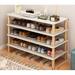 Ebern Designs 16 Pair Shoe Rack Solid Wood in Brown/White | 23.62 H x 23.62 W x 9.44 D in | Wayfair 72529F14B41842FEBA4D46D8F2963F4D