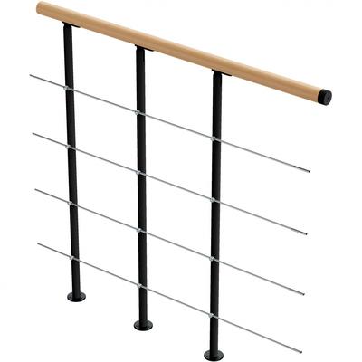 DOLLE Brüstungsgeländer 100 cm für Mittelholmtreppe Boston, Ergänzungs Set, Anthrazit, Handlauf Buche Image