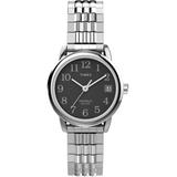 Easy Reader 25mm Stainless Steel Expansion Band Bracelet Watch Silver-tone/black - Metallic - Timex Watches