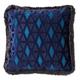 Coussin bleu en velours 45x45 cm avec motif