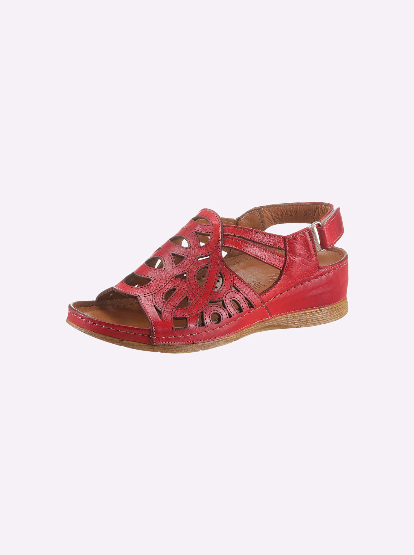 Sandalette GEMINI, Damen, Gr. 39, rot, Glattleder, Schuhe Sandalette