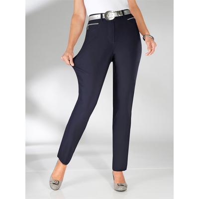 Stretch-Hose STEHMANN, Damen, Gr. 23, Kurzgrößen, blau (marine), 72% Viskose, 25% Polyamid, 3% Elasthan, unifarben, lang, Hosen, Topseller Image