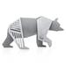 Aluminum Large 6" Bear Origami Geometric Sculpture - 3.3" x 6.3" x 1.2"