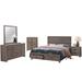 Wooden Queen Storage Bedroom Set in Barrel Oak