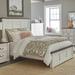 Wooden Panel Eastern King Bed in Dark Rum and White