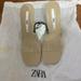 Zara Shoes | Clear Heeled Sandals From Zara. Size 6.5. Brand New With Tag And Bag | Color: Cream/Tan | Size: 6.5