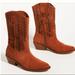 Anthropologie Shoes | Anthropologie 8 38 Nib Honey Brown Cut-Out Suede Western Boots 250$ New | Color: Brown | Size: 8
