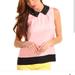 Kate Spade Tops | Harlow Kate Spade, Sleeveless, Embellished Collar. | Color: Black/Pink | Size: 14