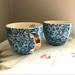 Lilly Pulitzer Dining | Lilly Pulitzer Hidden Cat Floral Set Of 2 Coffee Mug 12 Oz Blue Purple | Color: Blue/White | Size: 12 Oz