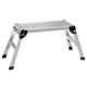 COSTWAY Aluminum Folding Hop Up Work Platform, Step Up Bench Ladder Stool with Safety Locks, Anti-slip Surface & Pads for Washing Decorating Vehicles, Supports Up to 150kg (Silver, 107x40x50cm)