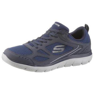 Sneaker SKECHERS "Summits-South Rim", Herren, Gr. 41, blau, Textil, Leder, sportlich, Schuhe, Freizeitschuh, Halbschuh, Schnürschuh im modernen Materialmix Image