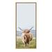 Beachcrest Home™ Shalyce Highland Cow Mountain Landscape Framed Canvas by The Creative Bunch Studio Metal in Gray | 40 H x 18 W x 1.62 D in | Wayfair