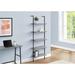 Latitude Run® Bookshelf, Bookcase, Etagere, Ladder, 5 Tier, 72"H, Office, Bedroom, Metal, Laminate, White in Gray/Black | Wayfair