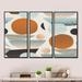 George Oliver Retro Shapes w/ Abstract Suns & Moons I - 3 Piece Floater Frame Print on Canvas Canvas, Wood in White | 28 H x 36 W x 1 D in | Wayfair