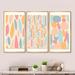 George Oliver Patchwork of Pastel Shaped Organic Shapes - 3 Piece Floater Frame Graphic Art on Canvas Canvas, in White | Wayfair