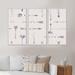 Union Rustic Boho Purple Arrows w/ Flowers IV - 3 Piece Floater Frame Graphic Art on Canvas Canvas, Wood in White | 20 H x 36 W x 1 D in | Wayfair