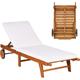 Relax4life - Chaise Longue Inclinable avec Coussin Moelleux, Chaise Longue D'extérieur en Bois