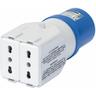 Gewiss - Industrial-to-Civil IP44 Plug 2P+E 16A 230V 2 Sockets 2P+E Bivalent